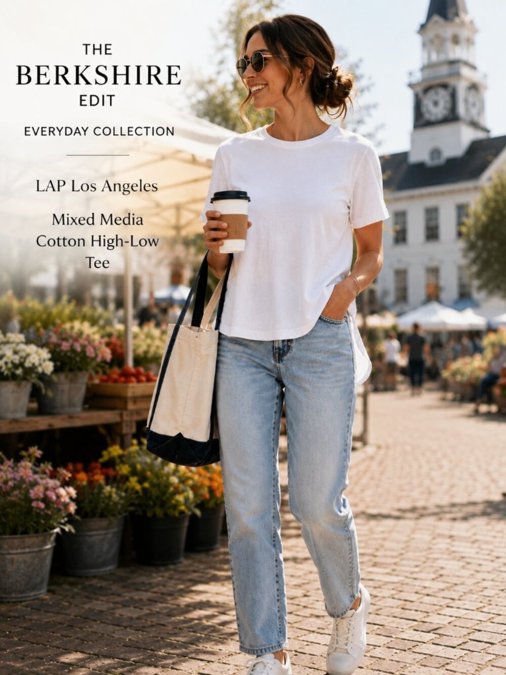 LAP Los Angeles Project White Mixed Media Cotton Top Made Korea Size S